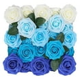 thumbnail image 2 of Clearance Under $7 Artificial Dyed Roses 25-Bloom Dyed Rose Plastic For Living Room Vase Filler Wedding Centerpiece (B) (25Pc), 2 of 9
