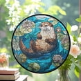 thumbnail image 2 of Swimming Otter Stained Glass Suncatcher, Otter and Flowers Window Hanging, Ocean Animal Lover Home Decoration, Indoor Decor, Stained Glass Ornament 2025, Holiday Decoration,, 2 of 6