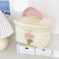 thumbnail image 2 of Large Velvet Makeup Storage Bag with Handheld Strap - Spacious Travel Organizer for Cosmetics & Accessories, 2 of 6