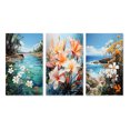 thumbnail image 2 of Designart "Lakeside Plumeria Paradise" Floral & Botanical Wall Art Set Of 3 - White Plumeria Gallery Set For Office Decor, 2 of 7