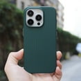 thumbnail image 1 of Luxury Corrugated Pattern For Magsafe Magnetic Wireless Charge Case For iPhone 16 15 14 13 12 Pro Max Bumper Hard PC Matte Cover PC Dark Green For iPhone 12 Pro, 1 of 6