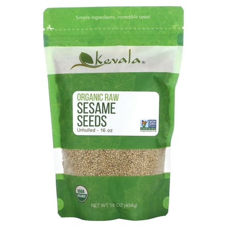 Kevala Organic Raw Sesame Seeds (Unhulled), 16 oz (454 g)