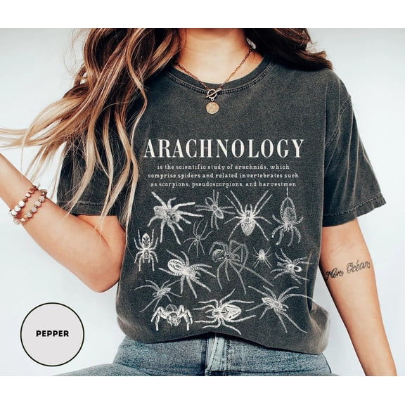 Velto Spider Graphic Tshirt Arachnology Design Gift For Bug Lovers Cottagecore Dark Academia Insect Fullsize S-5XL Shirt