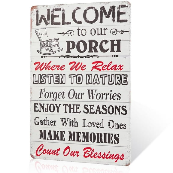 Welcome to Our Porch Decorative Metal Sign, Home Decor, Housewarming Gift