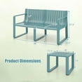 thumbnail image 3 of Gymax 3 PCS Patio Furniture Set w/1 Loveseat & 2 Side Tables All-Weather Bistro Set Blue, 3 of 10