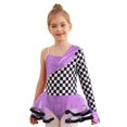 thumbnail image 1 of YiZYiF Race Car Driver Tutu Dress For Girls Long Sleeve Checkered Racer Jumpsuit Racing Unitard Purple 10, 1 of 5