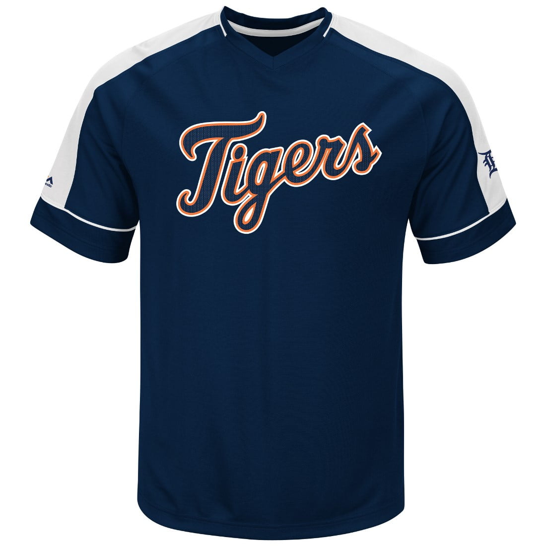 Detroit Tigers Majestic MLB "Lead Off Hitter" V-Neck Men's Fashion Jersey by MAJESTIC LSG