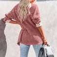 thumbnail image 4 of Shirts for Women Lapel Collar Striped Printed Long Sleeve Button Down Pockets Long Blouse Ladies Fall Tops, 4 of 7