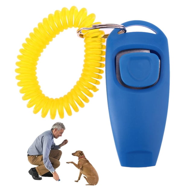 Pet Trainer Clicker Pet Dog Cat Training Llavero y correa para la muñeca (Azul) Likrtyny Para estrenar