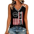 thumbnail image 4 of Fabrcox 1776-2026 4th of July Womens Tank Top Sleeveless Flag Print 250 Anniversary USA Shirts V Neck Independence Day Freedom Patriotic Shirts for Women Black XXL, 4 of 5