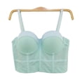 thumbnail image 5 of Women's Mesh Bustier Crop Top Push Up Corset Tops Bra, 5 of 6