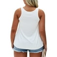 thumbnail image 2 of Langwyqu Sleeveless Solid Color Plus Size Women Button Tank Tops, 2 of 5