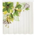 thumbnail image 2 of Ambesonne Flowers Shower Curtain, Leafy Buds Celebration Art, 69"Wx84"L, Fern Green Yellow, 2 of 4