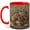 Red, variant on Vintage Rose Bouquet 11oz Ceramic Mug, Cottage Floral Art