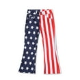 thumbnail image 6 of Fesfesfes Independence Day Pants for Women Mid Waist Denim Frayed Pants Casual Flag Print Jeans Denim Trousers, 6 of 8