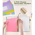 thumbnail image 6 of Hardcover Spiral Notebook - 300 Pages Leather 5 Subject Journal with Removable Dividers, 8"x10" for Work and Office (Green), 6 of 6