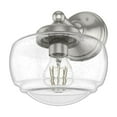thumbnail image 2 of Hunter - Saddle Creek 1-light Brushed Nickel, Medium Size Sconce Light, Dimmable, Schoolhouse Style, for Bedrooms, Kitchens, Dining, Living Rooms - 19140, 2 of 6