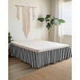 thumbnail image 2 of Black Striped Wrap Around Bed Skirts for King Bed 18" Drop,Bed Skirt with Adjustable Elastic Belt Dust Ruffle Bed Valance for Bedroom Hotel Modern Farmhouse Black and White Stripes Bed Frame Cover, 2 of 7