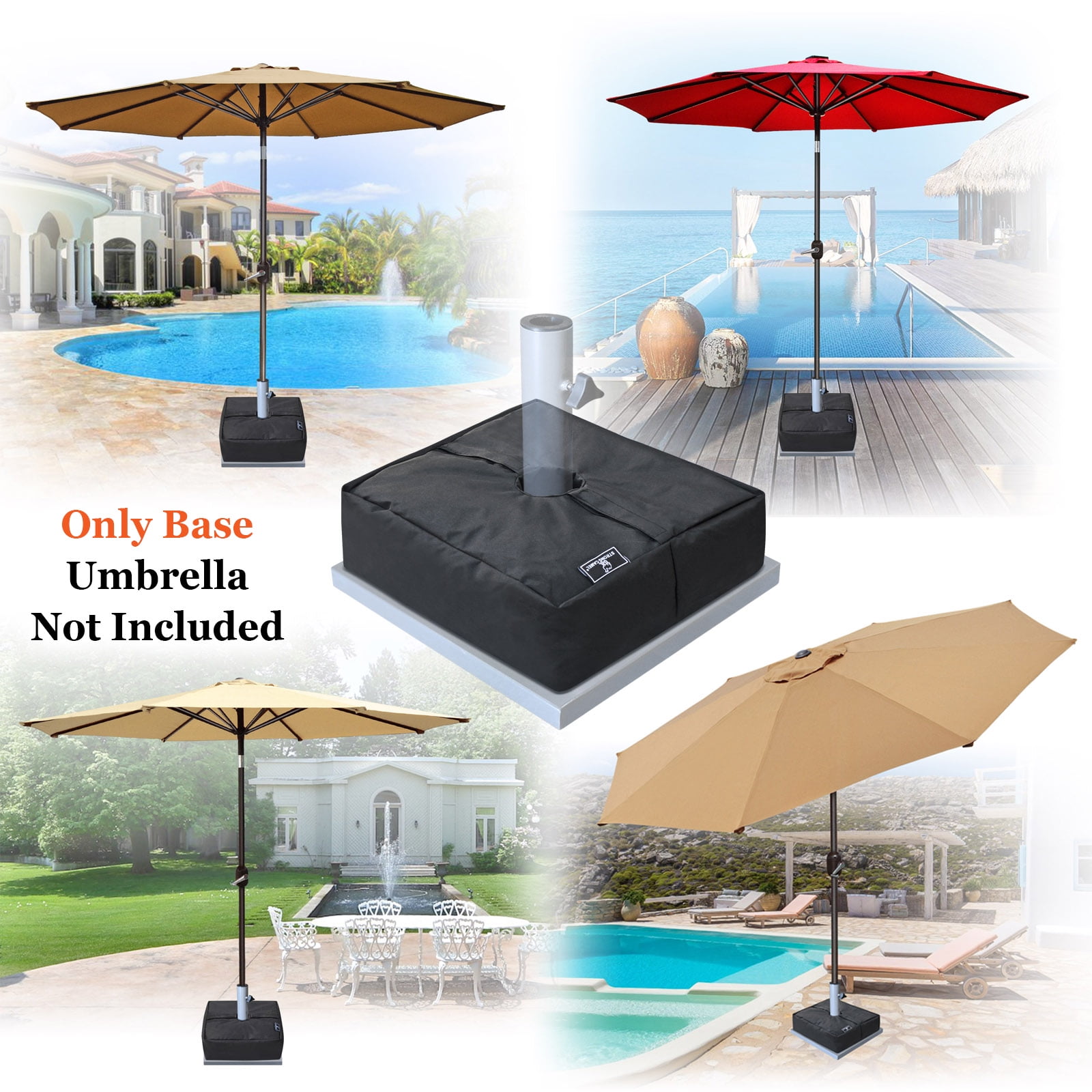 Sunrise 14.6"x14.6" Square Sand Umbrella Base Weight Bag, Up to 80 lbs sands, Secure for Outdoor Patio, Offset and Cantilever Umbrellas, Heavy Duty