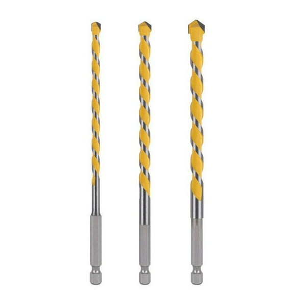 3Pcs Masonry Drill Bits Set Tungsten Carbide 1/4" Hex Shank Drill Bits Ceramic Tile Concrete Wood Hole Drilling Cutter 6/8/10Mm