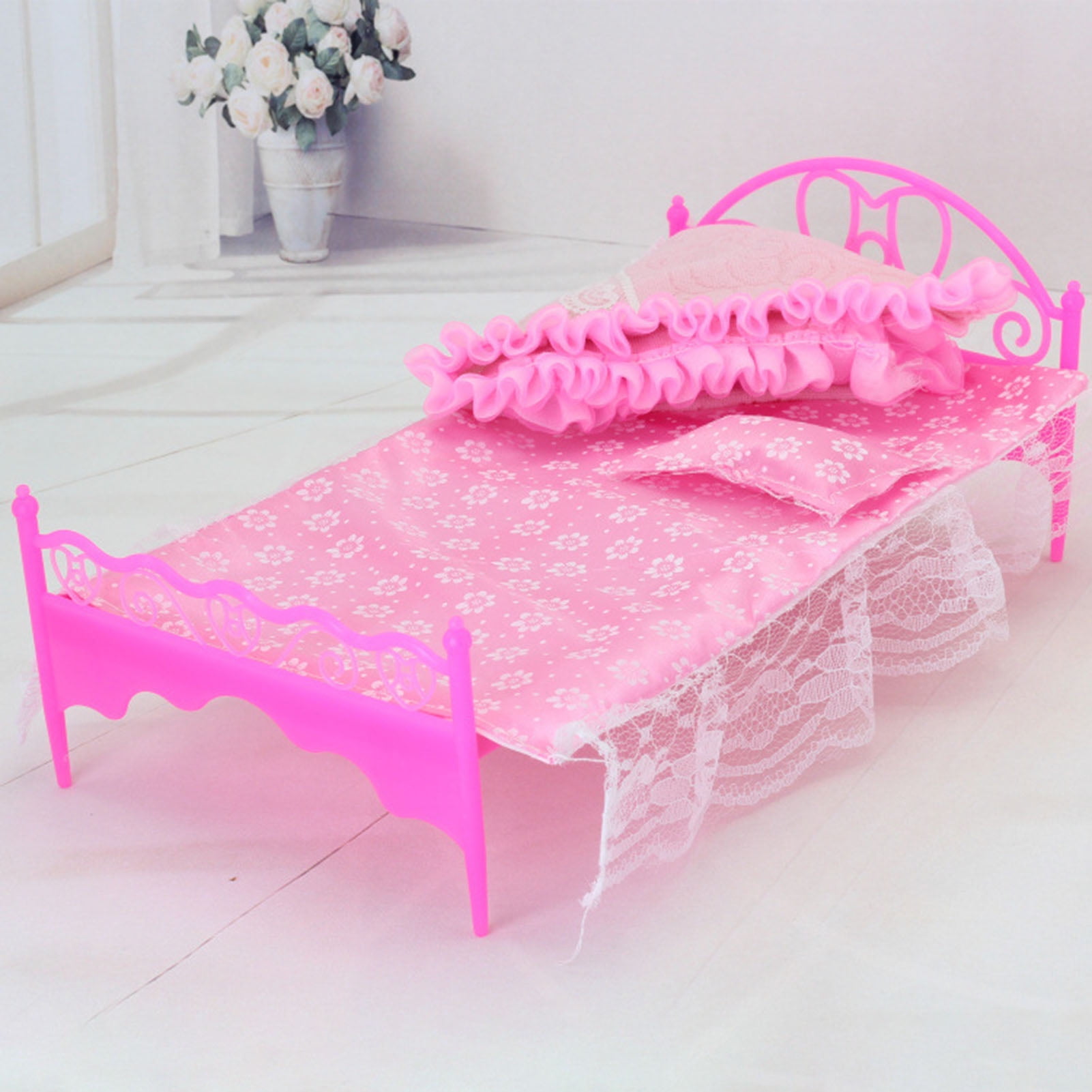 shenmeida Pretend Play Toy Antideformed Creative Plastic Princess Bed