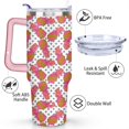 thumbnail image 3 of 40oz Tropical Pineapple Pattern Stainless Steel Flip Straw Tumbler Spill Proof Travel Cup Double Wall Vacuum Insulated Coffee Mug with Top Handle, 3 of 6