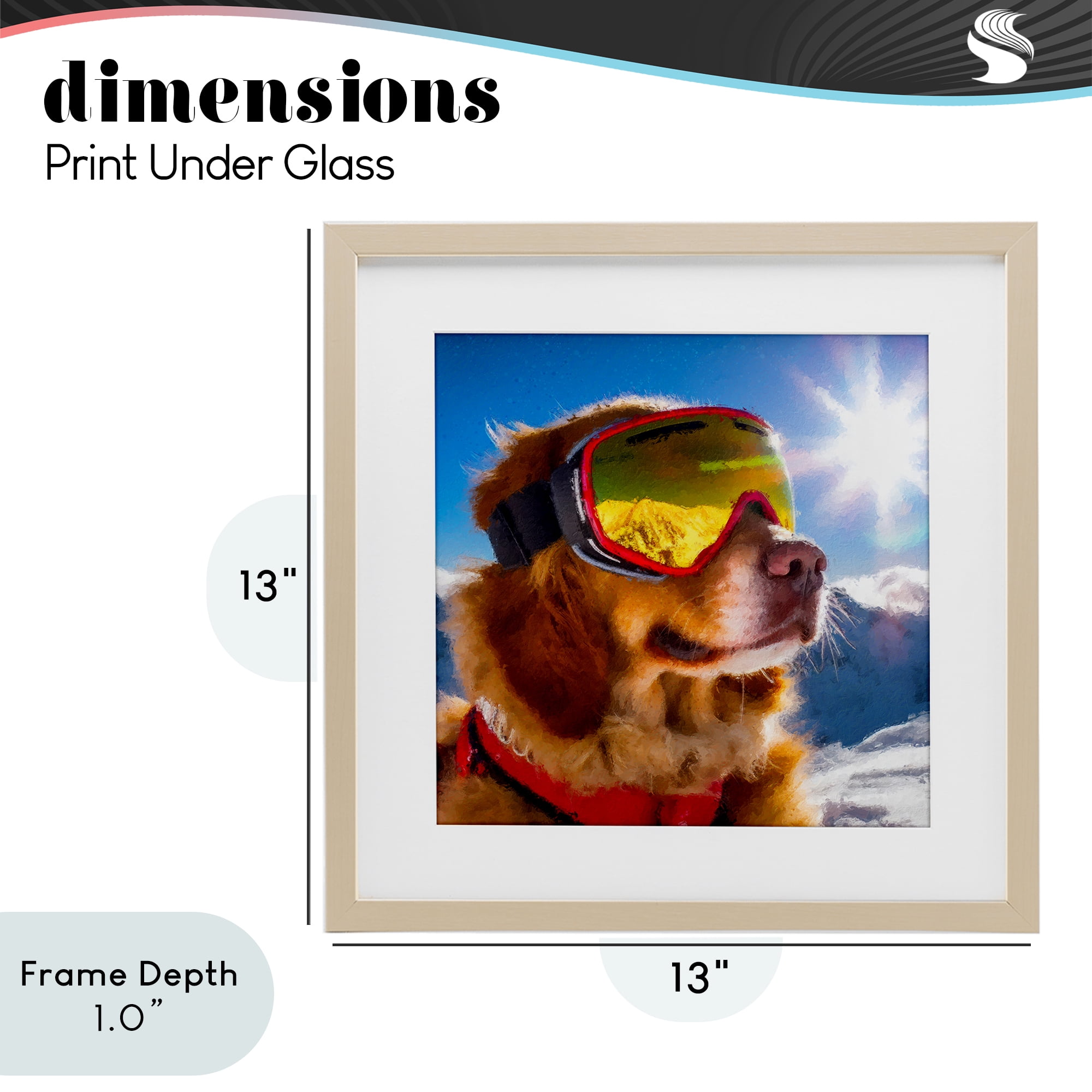 Stupell Industries Ski Goggles Retriever Birch Framed Print Under Glass, design by Sean Parnell