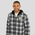 thumbnail image 6 of Men's Darius Rucker Collection by Fanatics  Black Oregon Ducks Plaid Flannel Quilted Full-Snap Hooded Shacket, 6 of 6