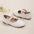 thumbnail image 5 of newwalpole Girls Dress Shoes White Flower Girl Shoe Mary Jane Low Heels for Wedding (Toddler/Little/Big Kid) White for Size 2.5, 5 of 6