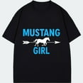 thumbnail image 3 of Mustang Girl T Shirt Black Horse And Arrow Print For Casual Wear, 3 of 4