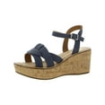 thumbnail image 2 of White Mountain Womens SIMPLE Cork Canvas Wedge Sandals, 2 of 4