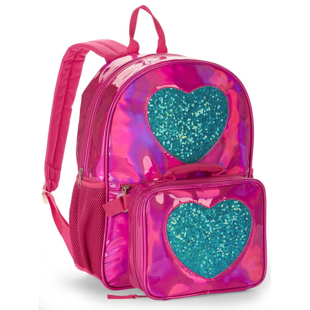 Wonder Nation - Pink Heart Backpack With Lunch Bag - Walmart.com ...