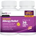thumbnail image 2 of NUVICARE Fexofenadine 180mg 24 Hour - Fexofenadine Hydrochloride 180 mg Antihistamine for Allergy Relief, Hives, Runny Nose, Itching, 24 Hour Non Drowsy Allergy Medicine (2 Pack), 2 of 2