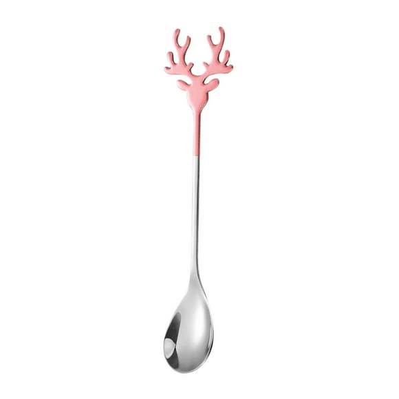 Christmas Spoons Christmas Gift Reindeer Spoon 304 Stainless Steel Coffee Spoon Mixing Spoon Dessert Ice Cream Spoon