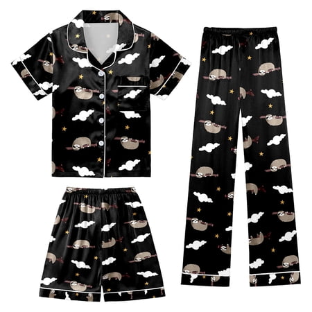 Toddler Girls Outfits Children S Casual Print Home Wear Three Piece Of Children S Sleepwears Going Out Sets Size 4-5T
