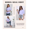thumbnail image 5 of Zeagoo Womens Button Down Shirt 3/4 Length Sleeves Dress Tops Collared Fashion Shirts for Spring Summer, 5 of 6