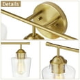 thumbnail image 3 of KAWOTI Bathroom Light Fixtures, 3-Light Vanity Light for Bathroom, Modern Vanity Lighting Fixtures with Clear Glass Shade(Antique Brass), 3 of 9