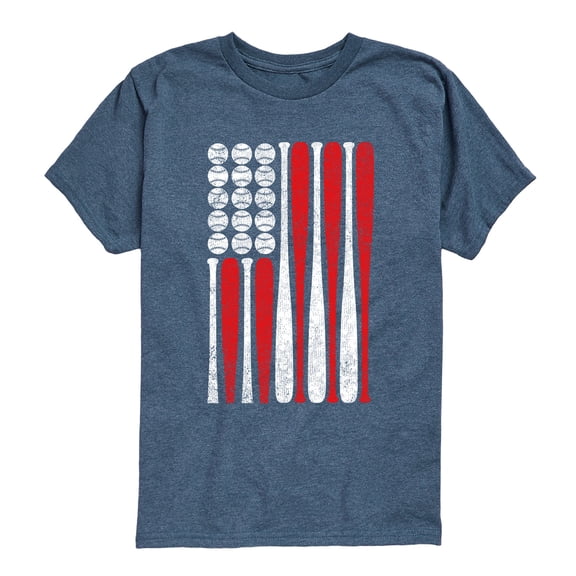 Instant Message - Baseball Flag - Youth Boys Short Sleeve Graphic T-Shirt