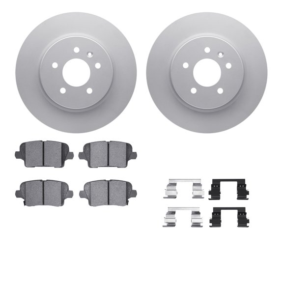 Dynamic Friction Company Rear Geospec Brake Rotors with 5000 Advanced Brake Pads includes Hardware 4512-46135