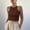 Coffee, variant on dgysar Women's High Neck Ribbed Tank Top, Sleeveless Slim Fit Summer Cami Cyan size S