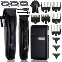 Professional Hair Clippers and Foil Shavers Set for Men, Cordless Rechargeable Barber Trimmers Kit