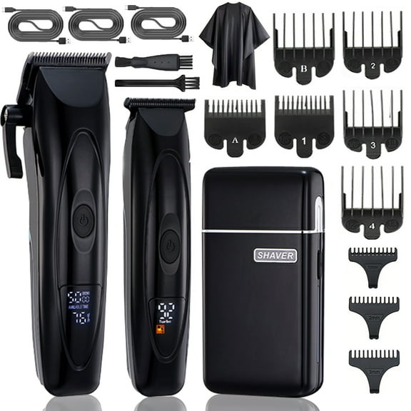 Professional Hair Clippers and Foil Shavers Set for Men, Cordless Rechargeable Barber Trimmers Kit