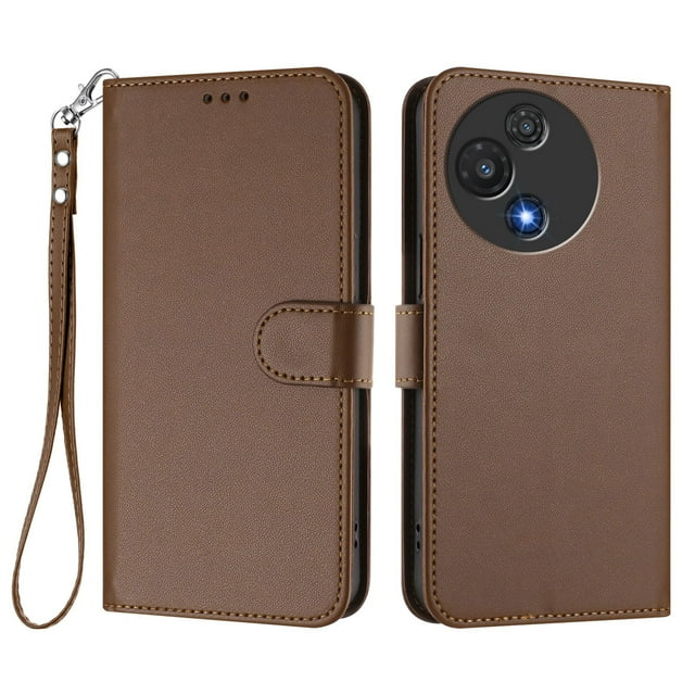 GANGXUN Wallet Case for TCL 60 5G – Magnetic Closure, RFID Blocking, Wrist Strap, Wireless Charging Compatible