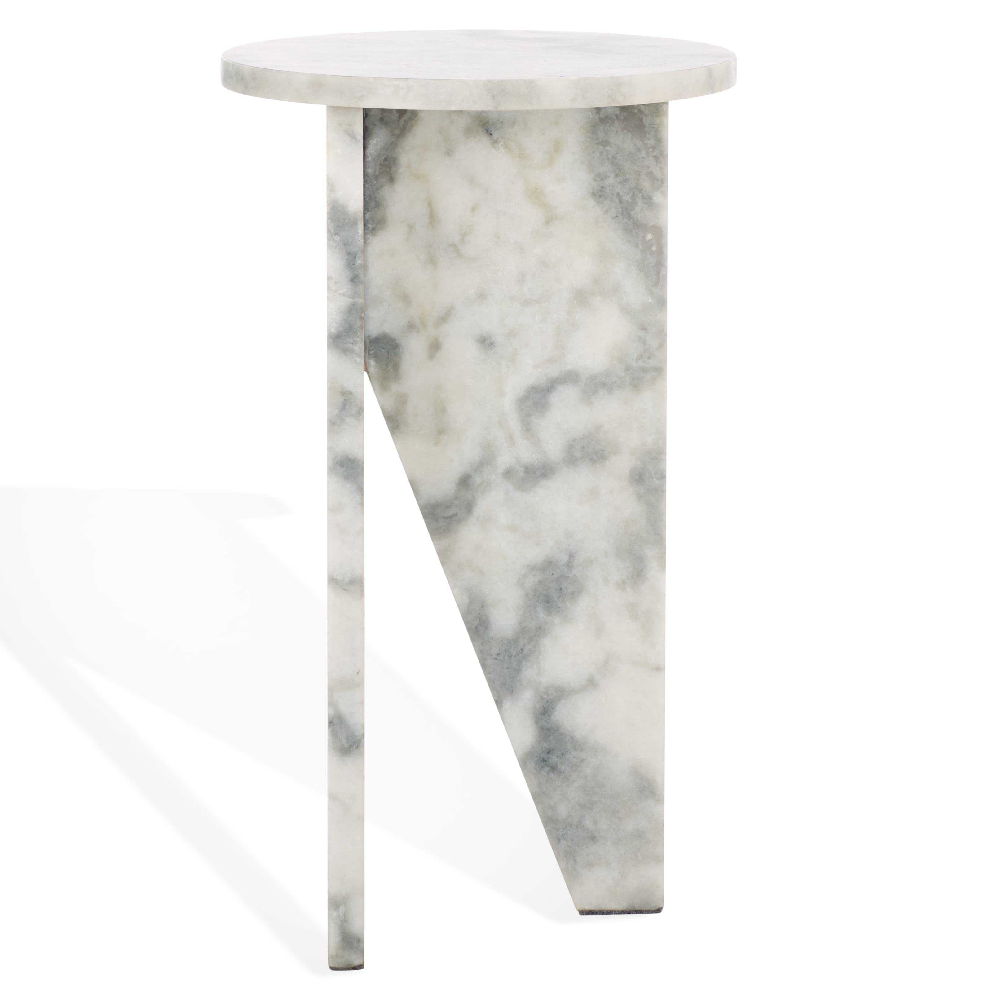 Safavieh Couture Devlin Marble Round End Table, White