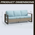 thumbnail image 4 of Meetleisure 3-Seat Patio Wicker Sofa with Removable Cushions, Sky Blue, 4 of 8
