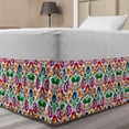 thumbnail image 1 of Traditional Bed Skirt, Polish Pattern with Floral Motifs and Folkloric Elements Native Cultural, Elastic Bedskirt Dust Ruffle Wrap Around for Bedding Decor, 4 Sizes, Multicolor, by Ambesonne, 1 of 2