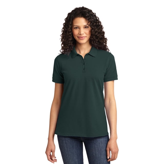 Port & Company Ladies Core Blend Pique Polo L Verde oscuro Puerto & Compa??a LKP155