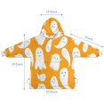 thumbnail image 7 of Orange Halloween Ghosts Blanket Hoodies for Kids 6-13YR Oversize Wearable Blanket Hoodies for Boys Girls Teens, 7 of 7