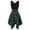 Green, variant on IROINNID Women's Sleeveless Prints A-Line Dress Fashion Cold Shoulder Cross Up Plaid Irregular Dress Round Neckline Below The Knee Dress