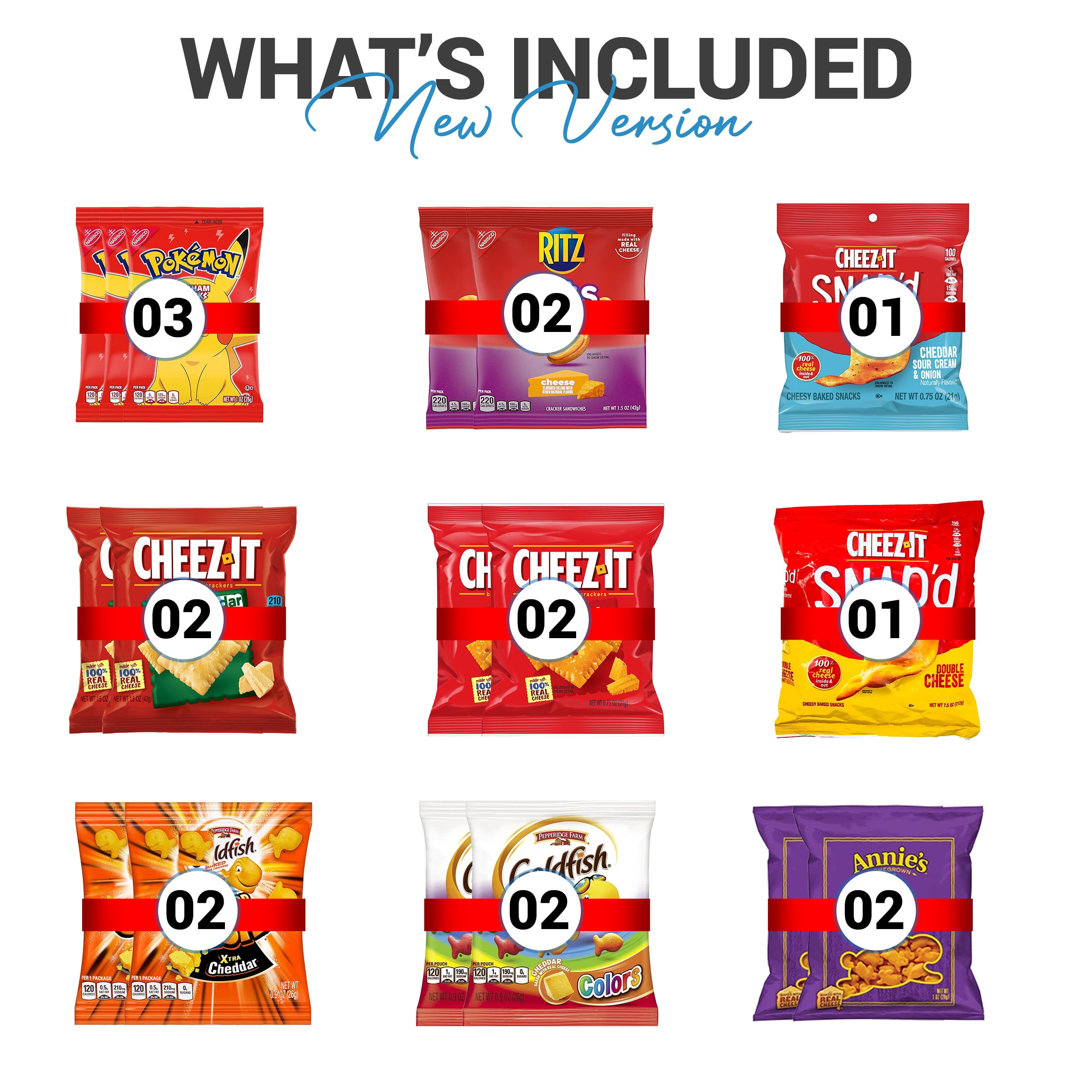 Crackers Variety Pack Individually Wrapped Assortment Including Crackers and Cheese Snack Pack, Peanut Butter, Lance, Ritz, Honey Maid, Cheez-Its and More Bulk (41 Count)
